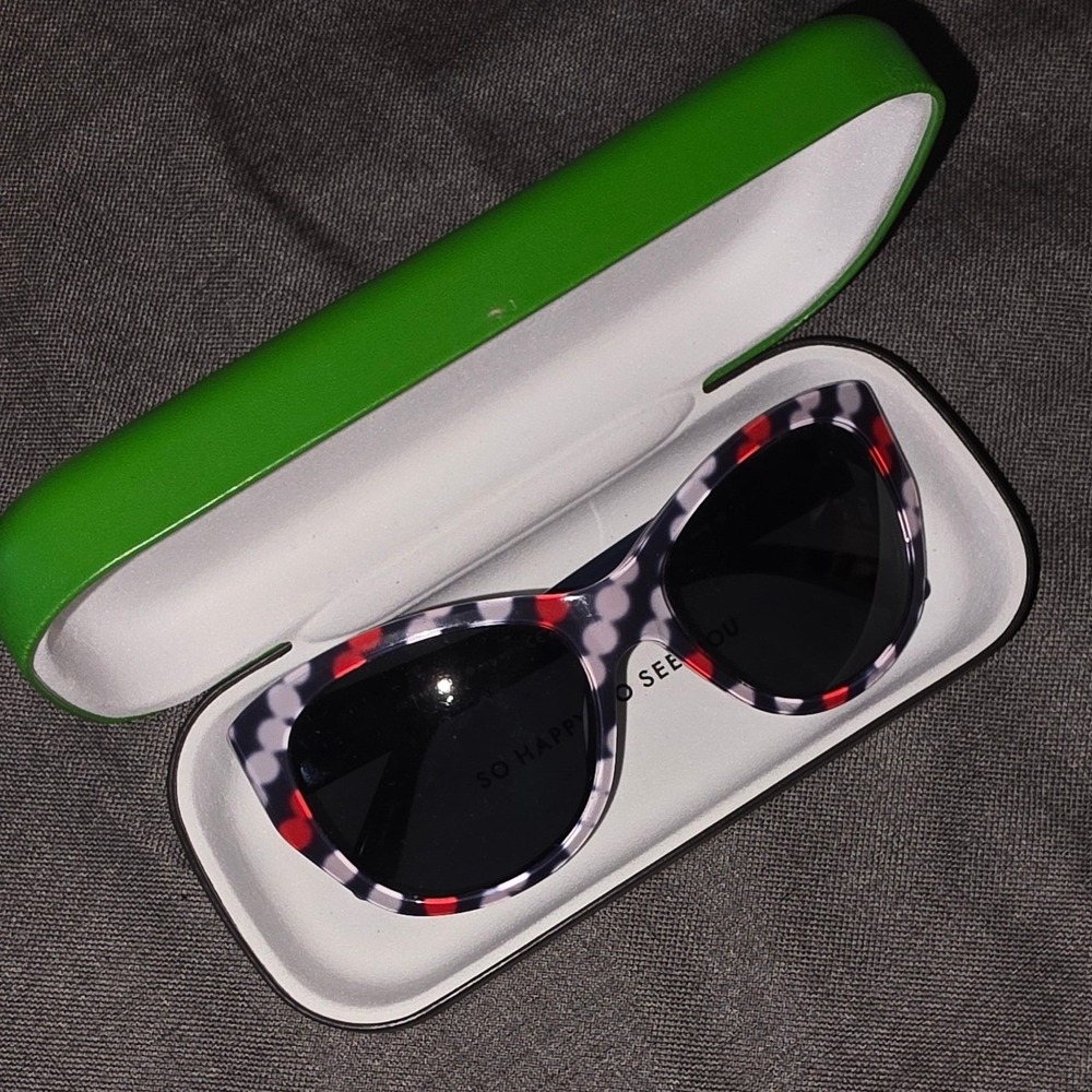 Kate Spade Sunglasses with Case Blue Multi Polka Dot Cat Eye KIA/S 0807BN